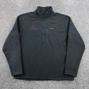 Simms 1/4 Zip Pullover Mens XL Gray Fleece Oak Heart Lodge Fishing Sweater